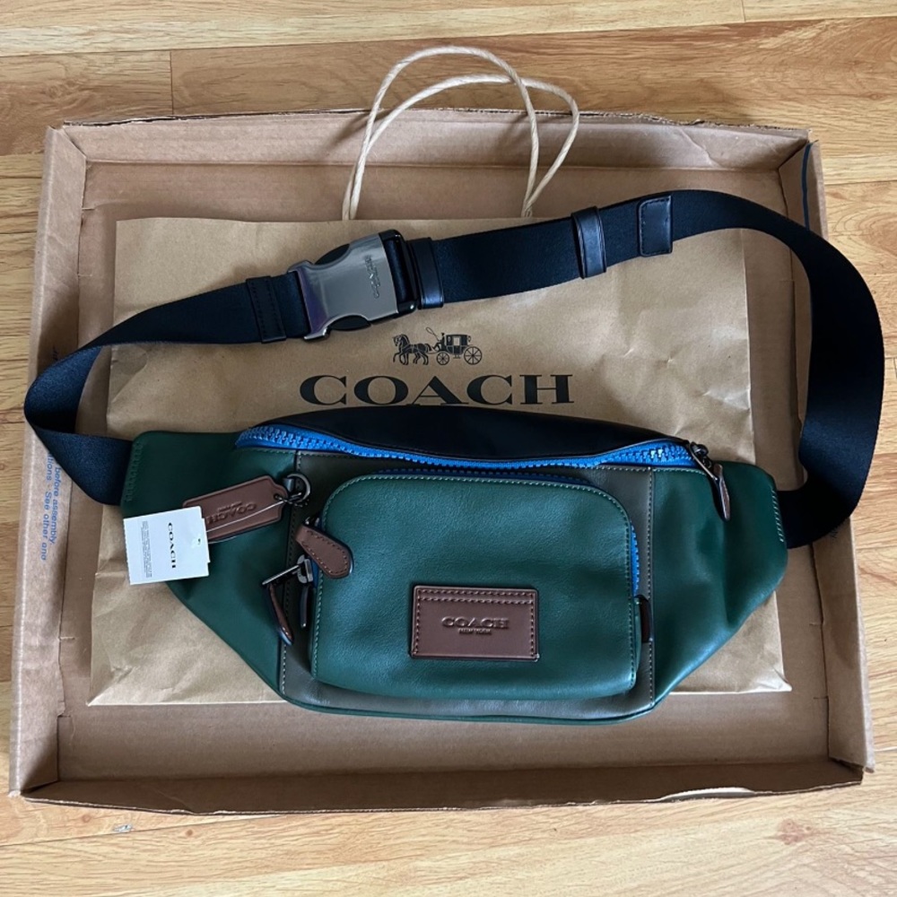 Coach Men's Track Belt Bag In Colorblock - Picture 3 of 7